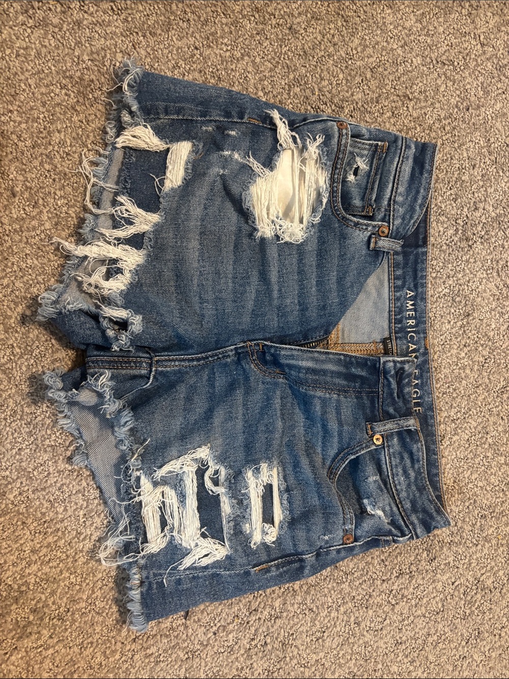 American Eagle Outfitters Distressed Blue Denim Cutoff Shorts